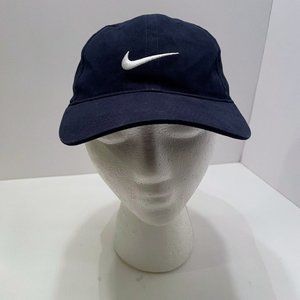 Youth Nike Navy Blue Adjustable Baseball Cap Hat with Embroidered White Swoosh